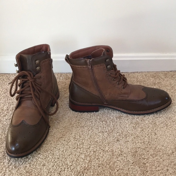 Polar fox SZ 8, men’s faux leather wing tip boots main image 4